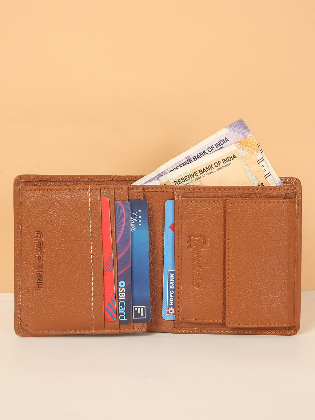 Tan Leather Notebook Wallet for Men – Classic Style & Practical Design