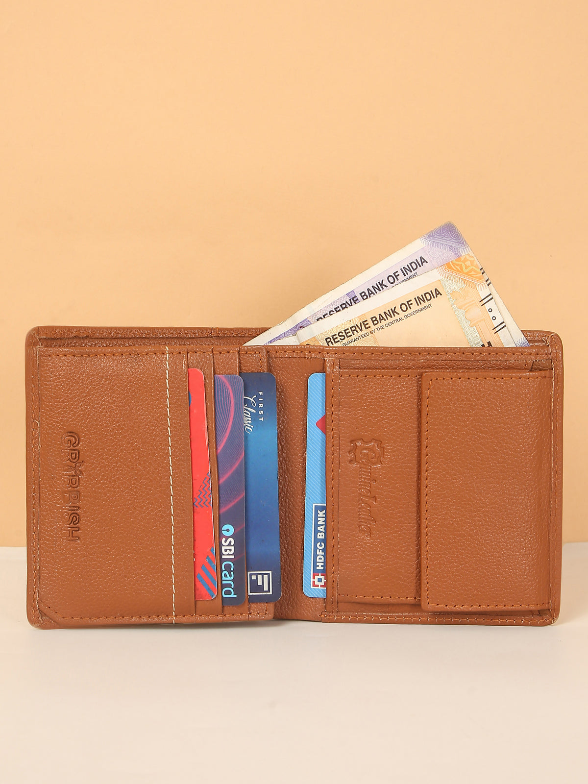Tan Leather Notebook Wallet for Men – Classic Style & Practical Design