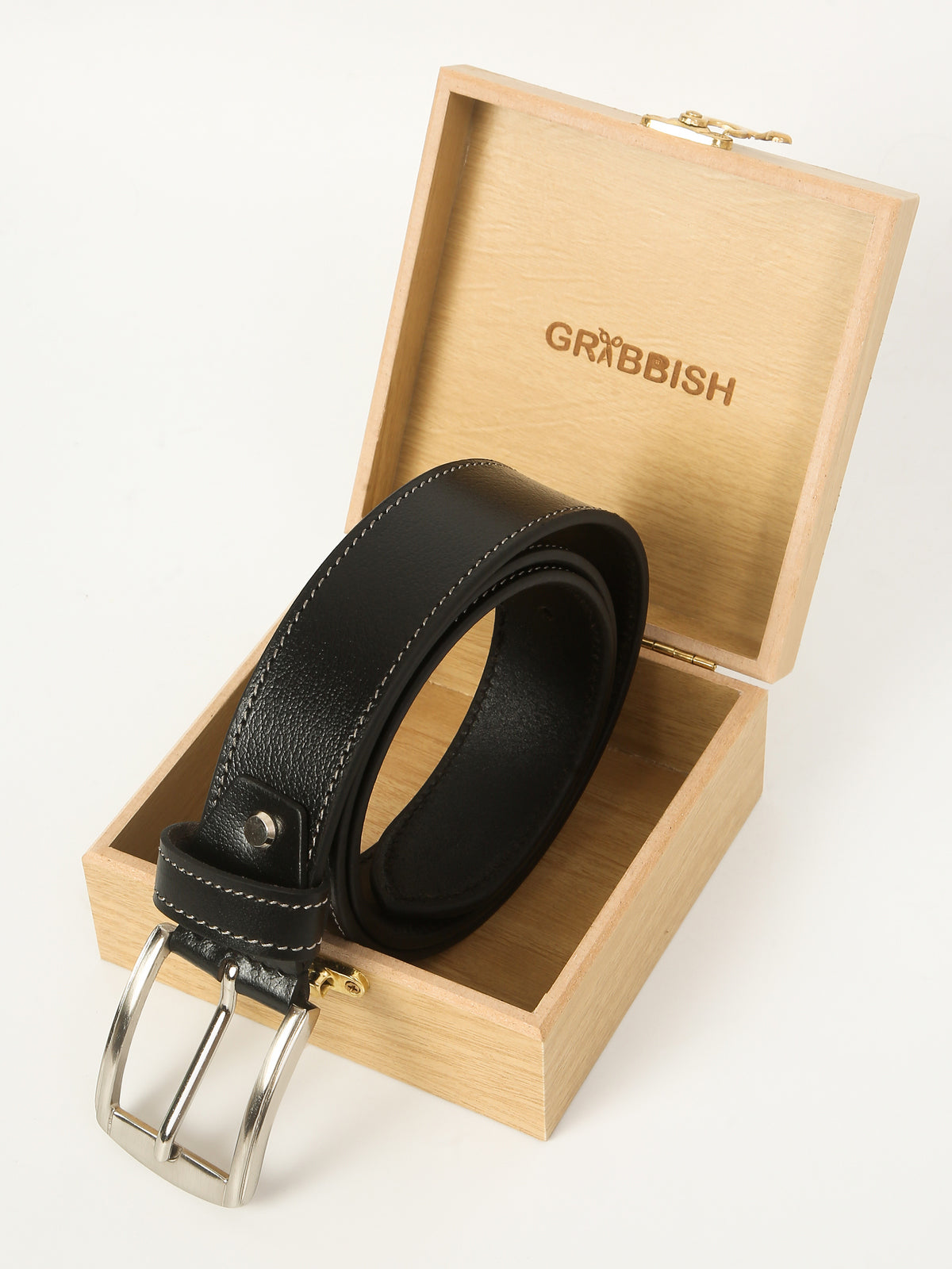 Casual Black Leather Belt – Genuine Leather Comfort with Everyday Style