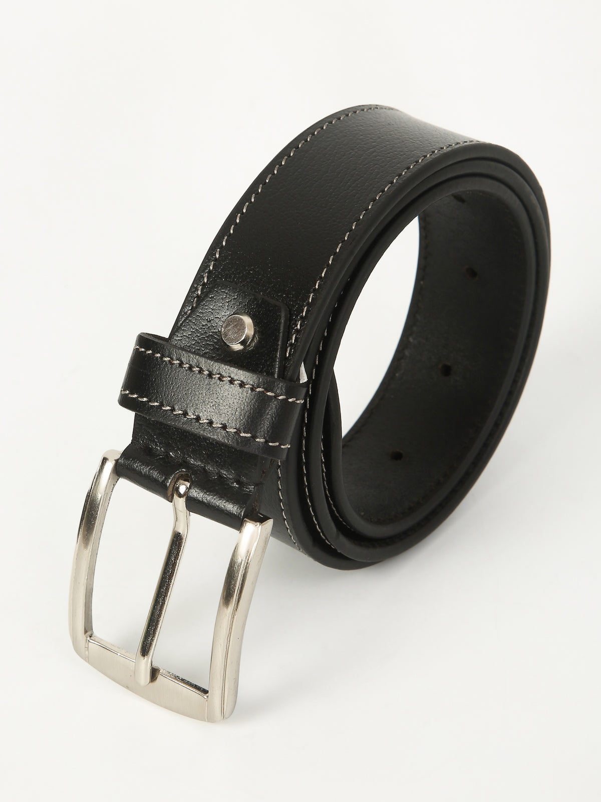 Casual Black Leather Belt – Genuine Leather Comfort with Everyday Style