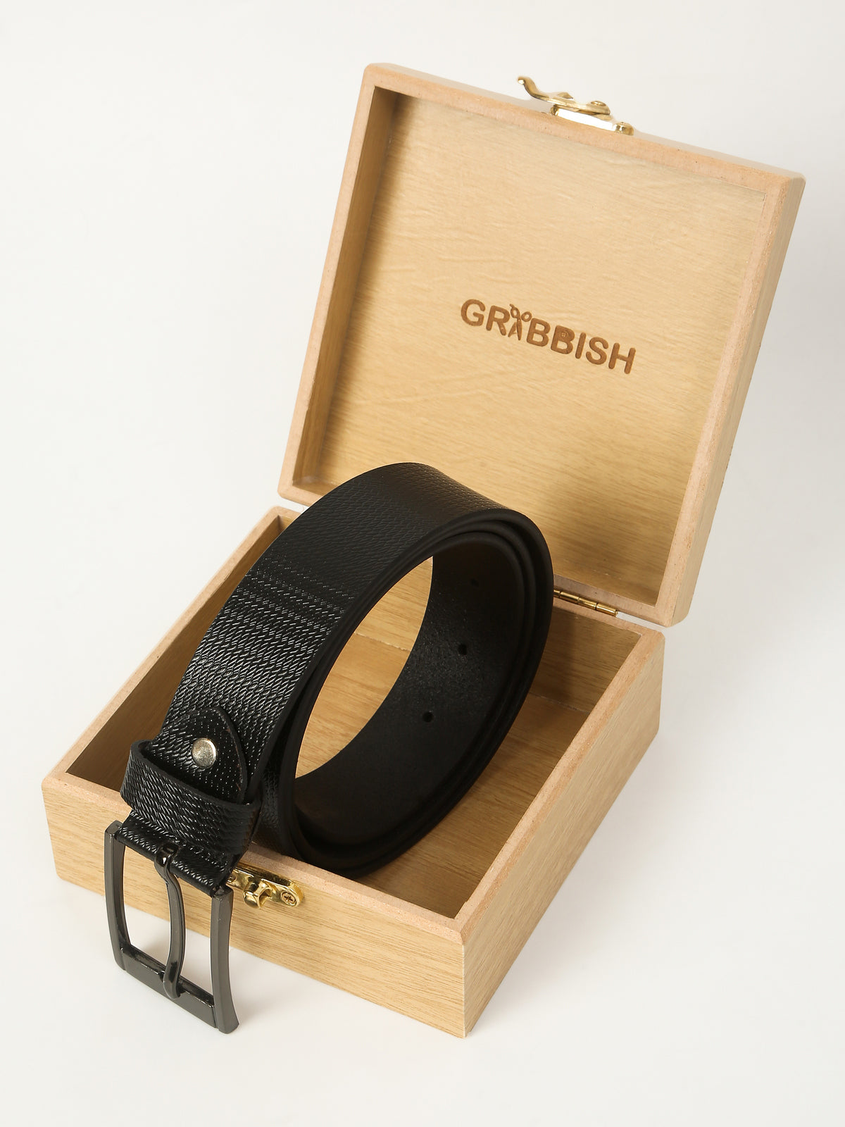 Luxor Black Formal Genuine Leather Belt with Imported Buckle