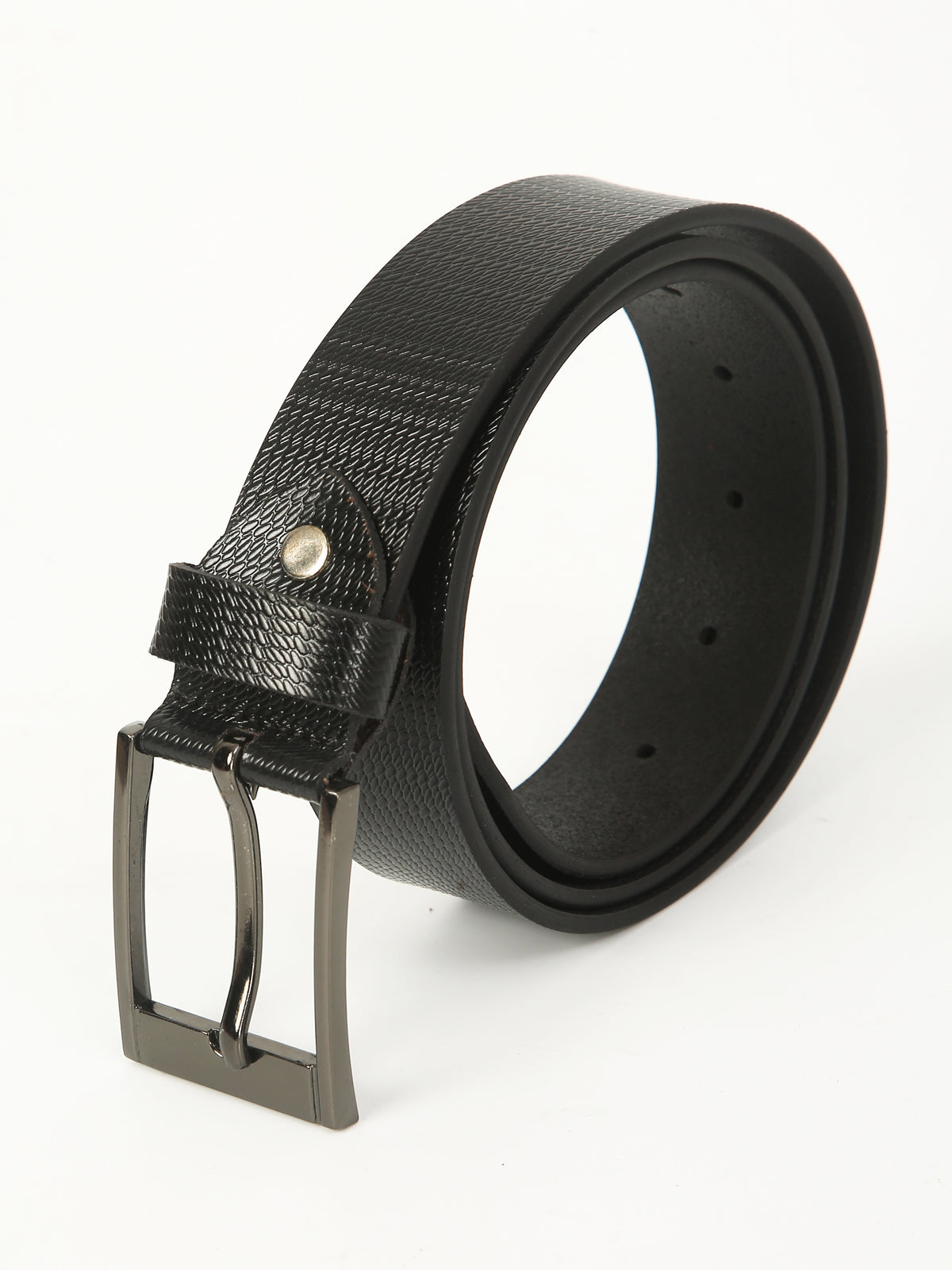 Luxor Black Formal Genuine Leather Belt with Imported Buckle