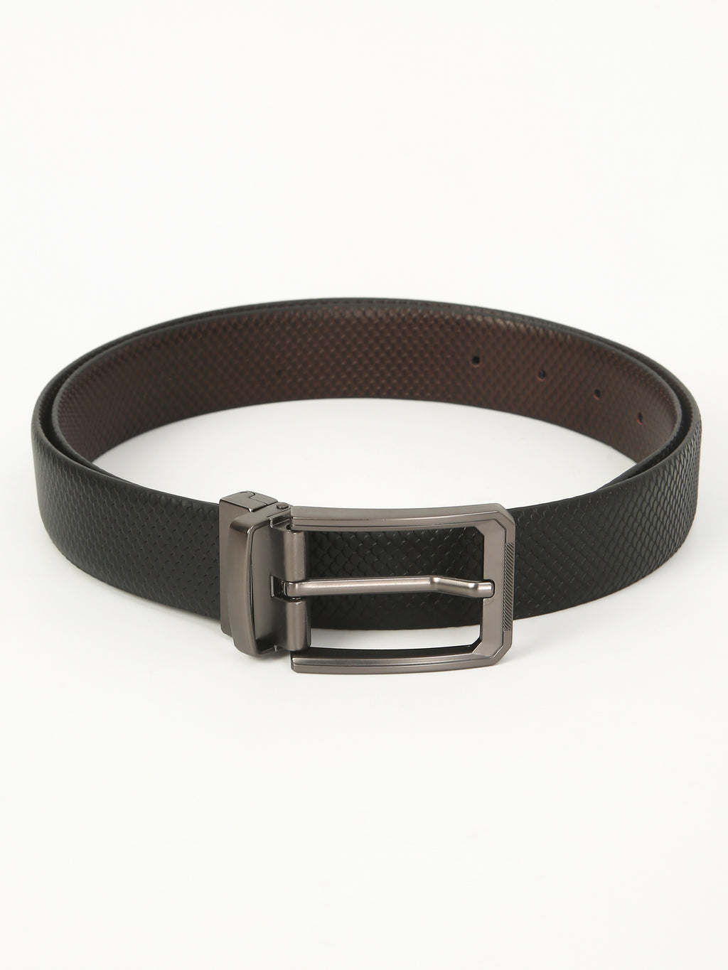 Fish Scale Reversible Leather Belt – Genuine Leather Craft with Imported Buckle