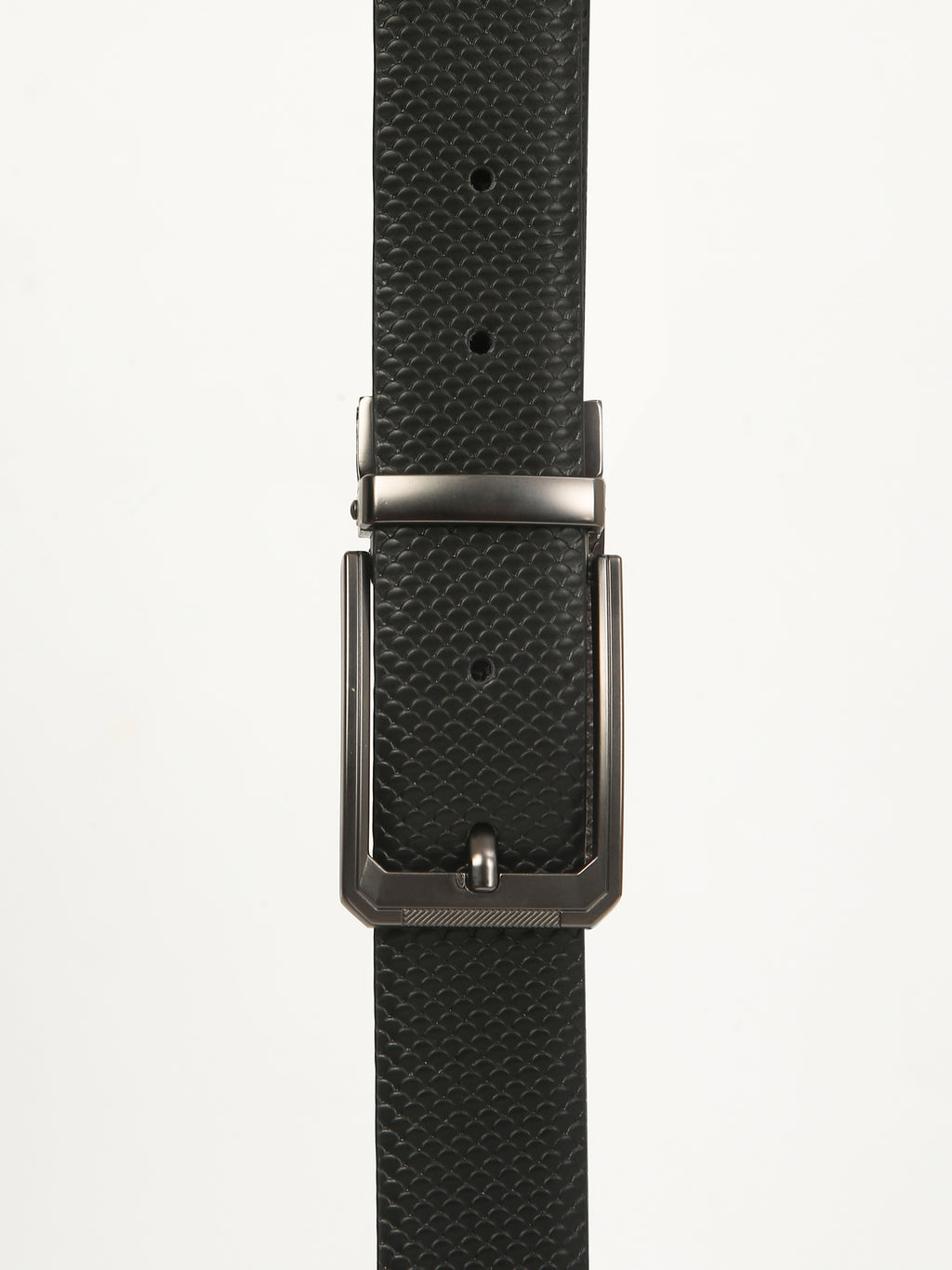 Fish Scale Reversible Leather Belt – Genuine Leather Craft with Imported Buckle