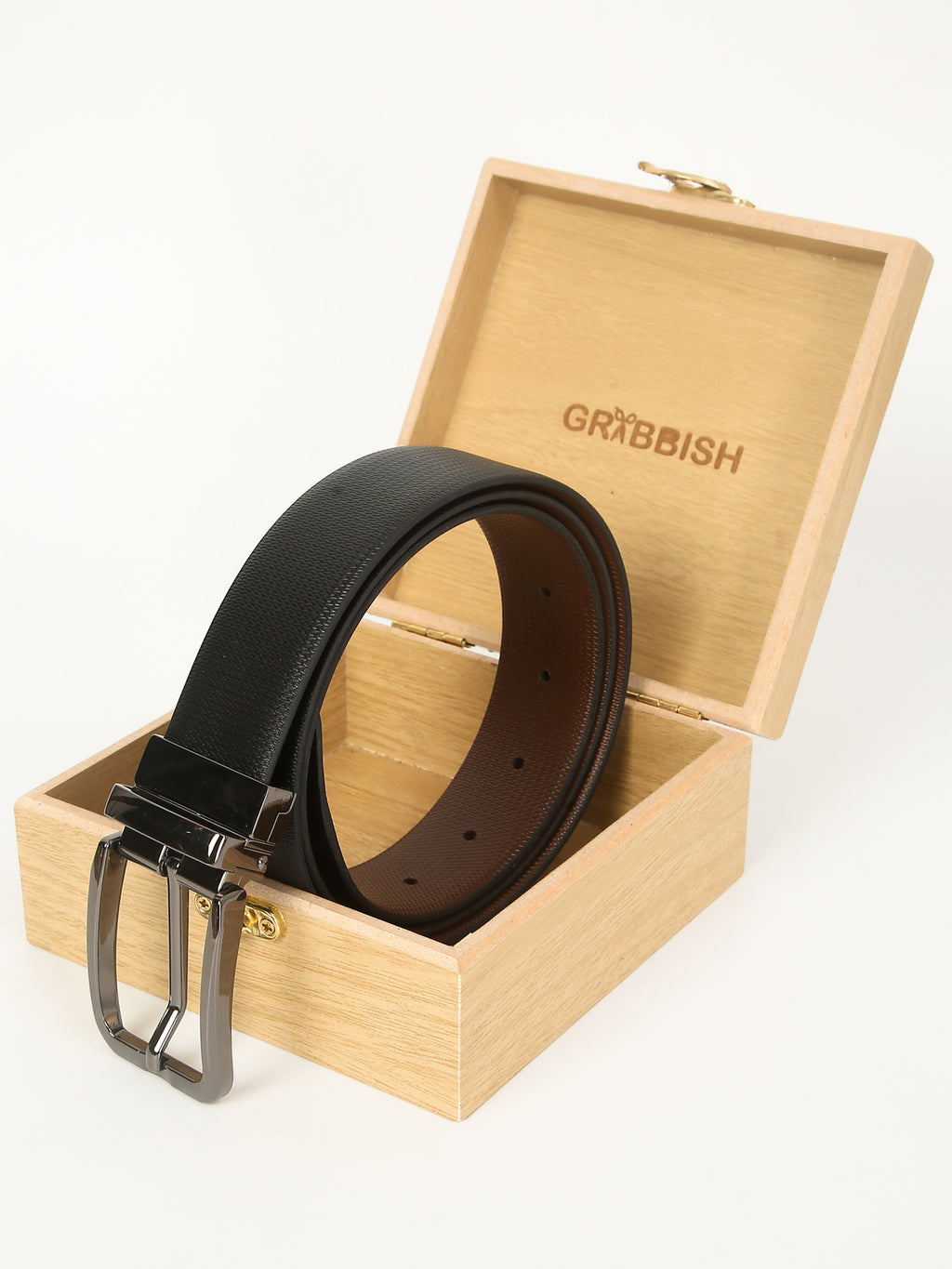 Honey Print Reversible Leather Belt – Genuine Leather with Imported Buckle