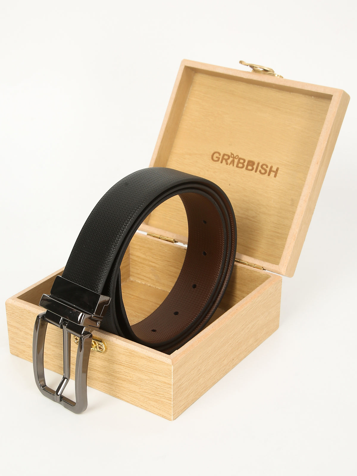 Honey Print Reversible Leather Belt – Genuine Leather with Imported Buckle