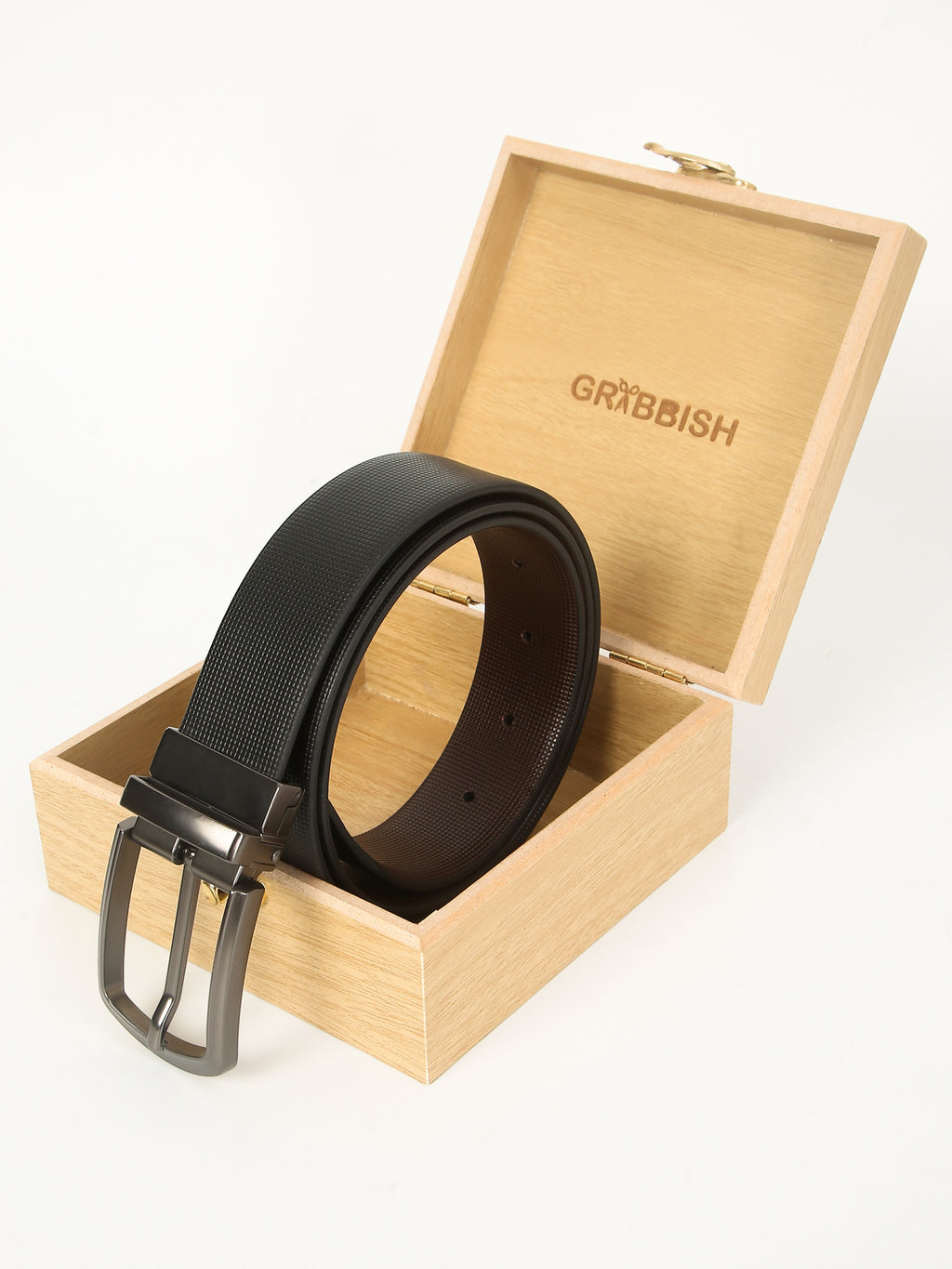 S. Matte Luxe Reversible Leather Belt – Dual-Tone Finish with Imported Buckle