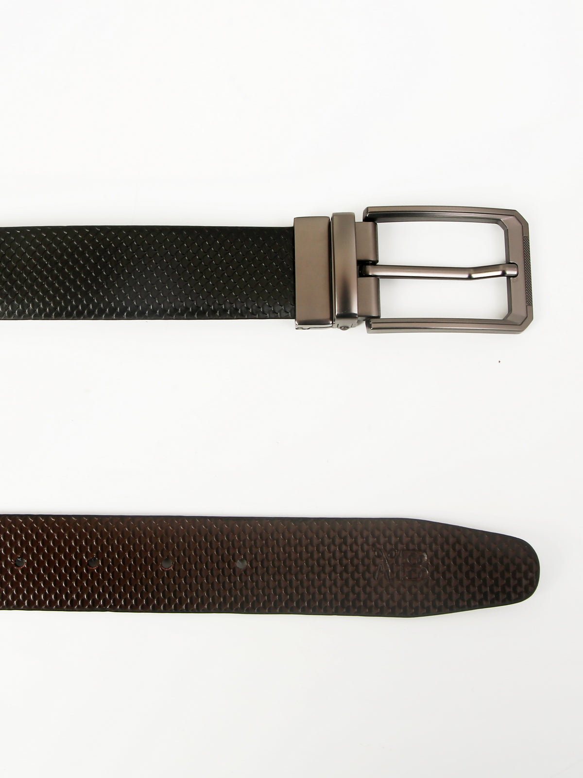 Fish Scale Reversible Leather Belt – Genuine Leather Craft with Imported Buckle