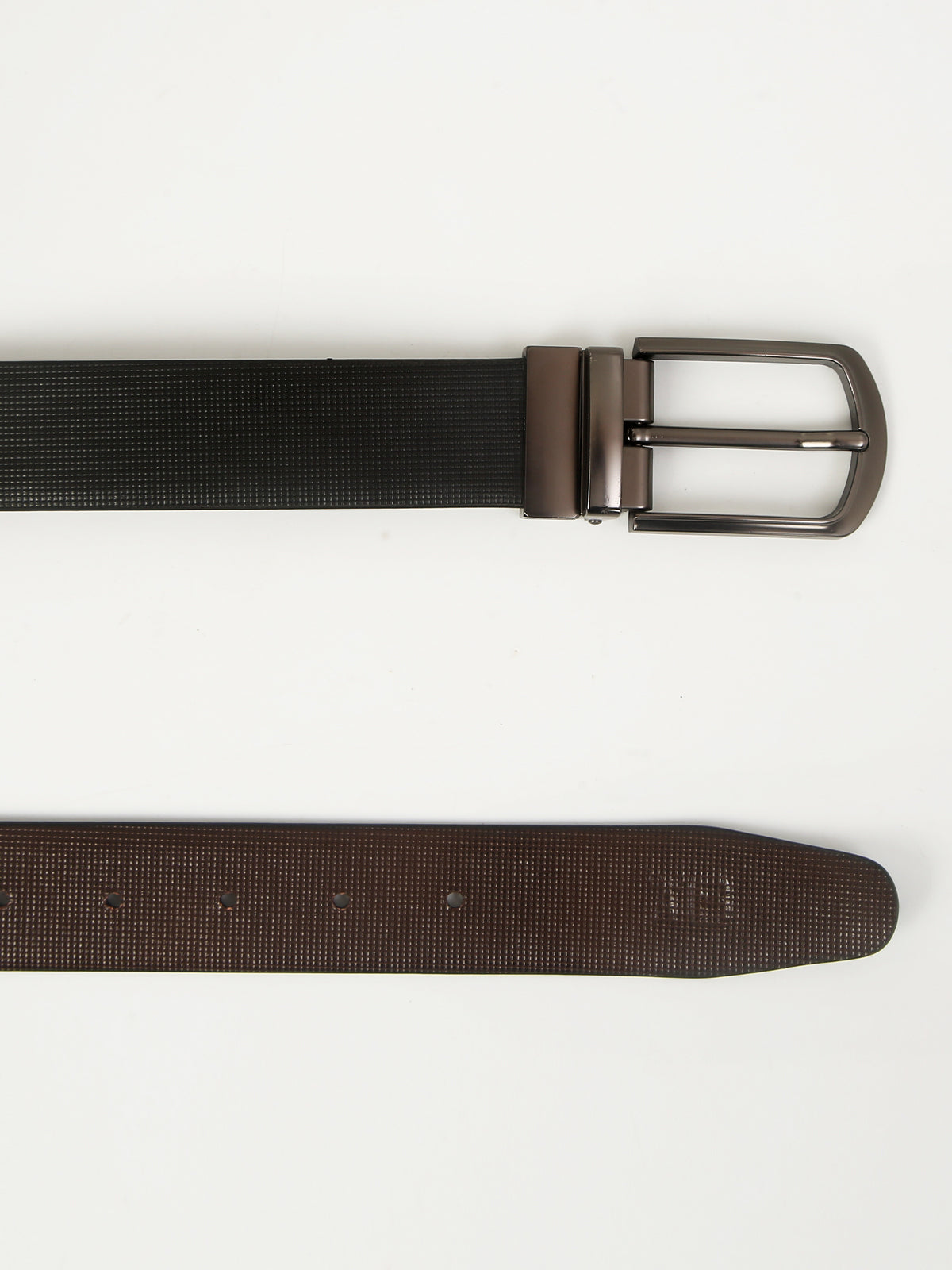 S. Matte Luxe Reversible Leather Belt – Dual-Tone Finish with Imported Buckle