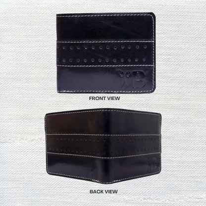 Grabbish Designer Black Leather Wallet | Simple & Sleek | 4 Card Slots | 2 Secret Compartments | With Coin Pocket