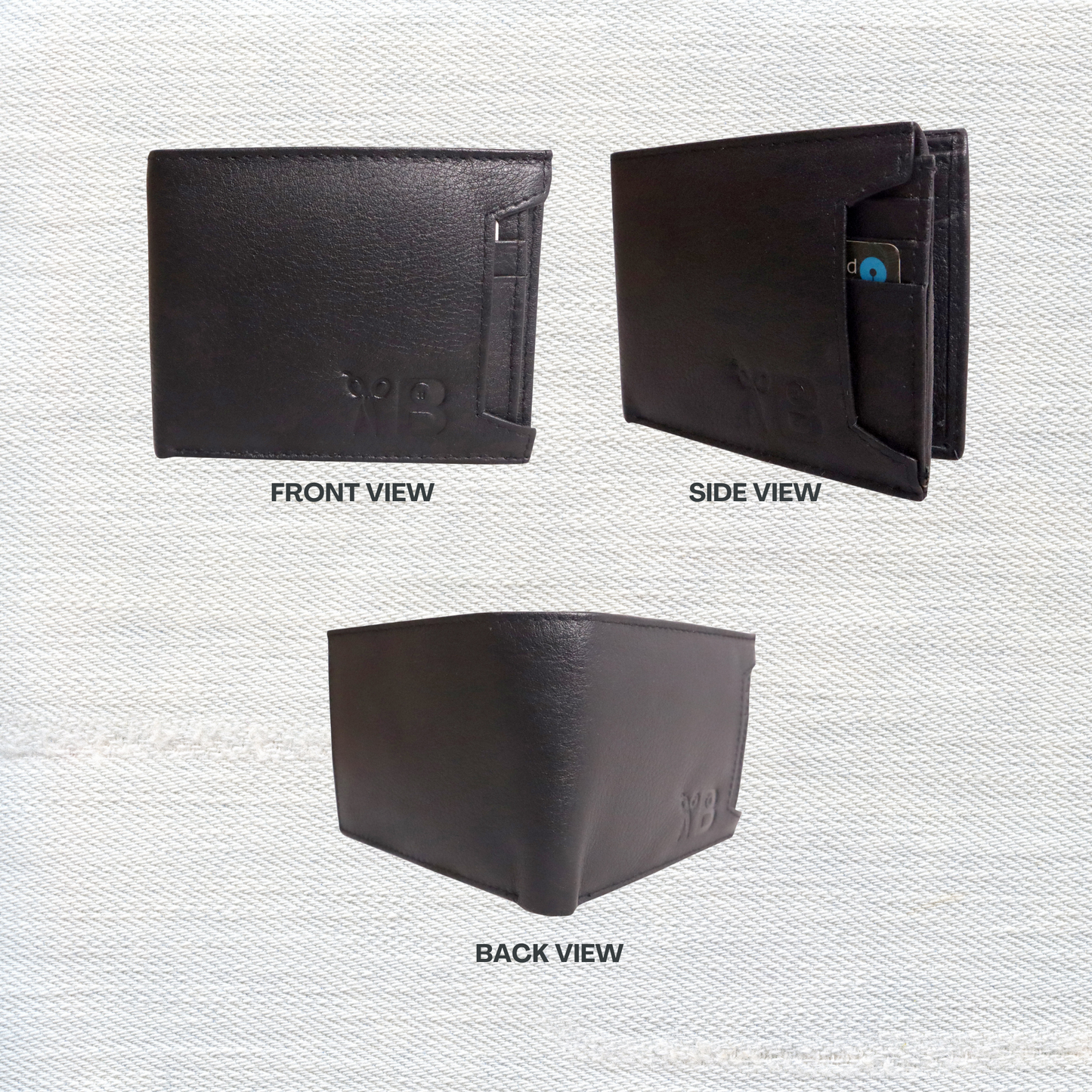 "Versatile Elegance: Men's Leather Wallet with Detachable Card Holder - A Stylish and Functional Essential" [Black Colour]