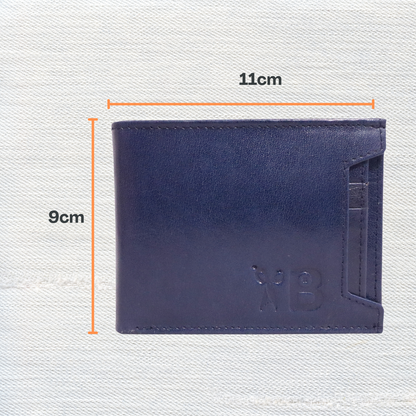 "Versatile Elegance: Men's Leather Wallet with Detachable Card Holder - A Stylish and Functional Essential" [Blue Colour]