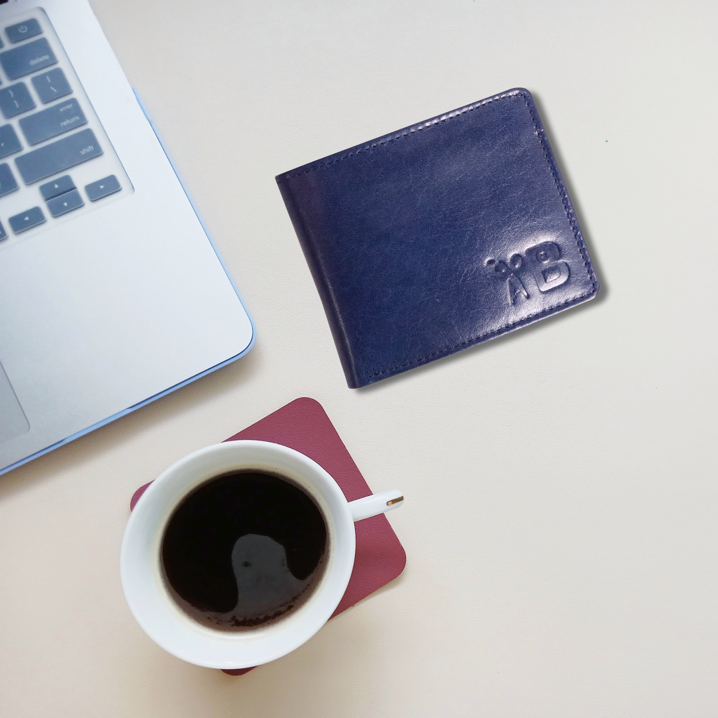 Men's Blue Leather Wallet - Modern Elegance, Sleek Design, Genuine Leather, Elevate Your Everyday Style with a Touch of Blue