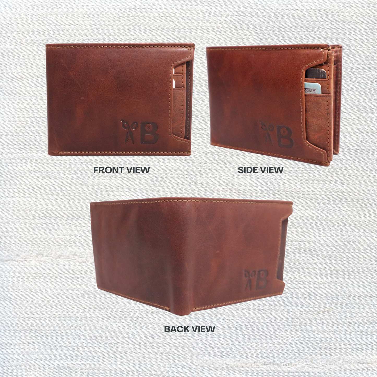 "Versatile Elegance: Men's Leather Wallet with Detachable Card Holder - A Stylish and Functional Essential" [Brown Colour]