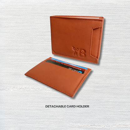 "Versatile Elegance: Men's Leather Wallet with Detachable Card Holder - A Stylish and Functional Essential" [Tan Colour]