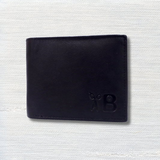 Grabbish Classic Black Bi-Fold Men's Leather Wallet: Timeless Sophistication