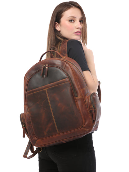 Premium Leather Backpack: Stylish, Durable, and Functional | Ideal for Travel, Work, and Everyday Use