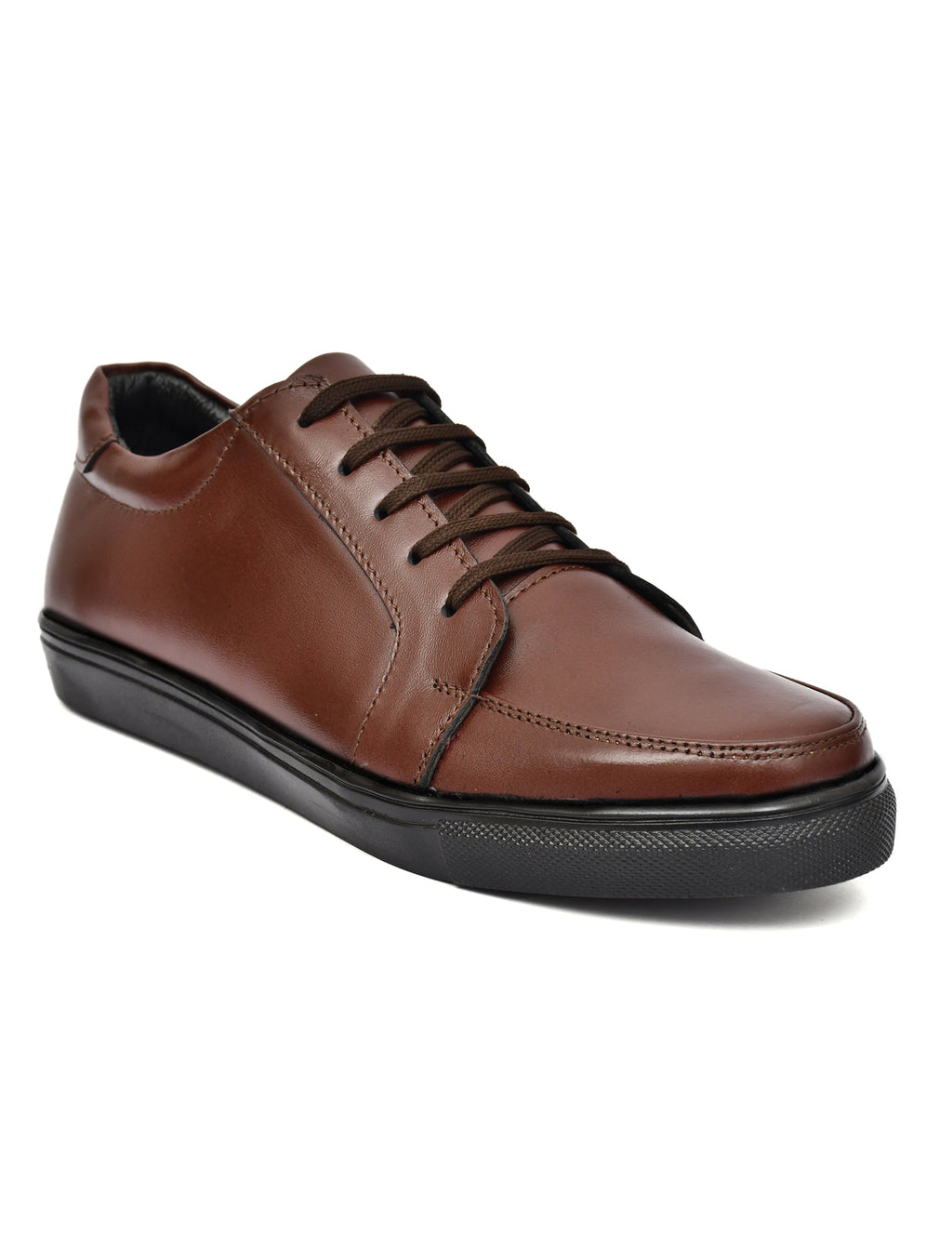 Men Brown Leather Sneakers