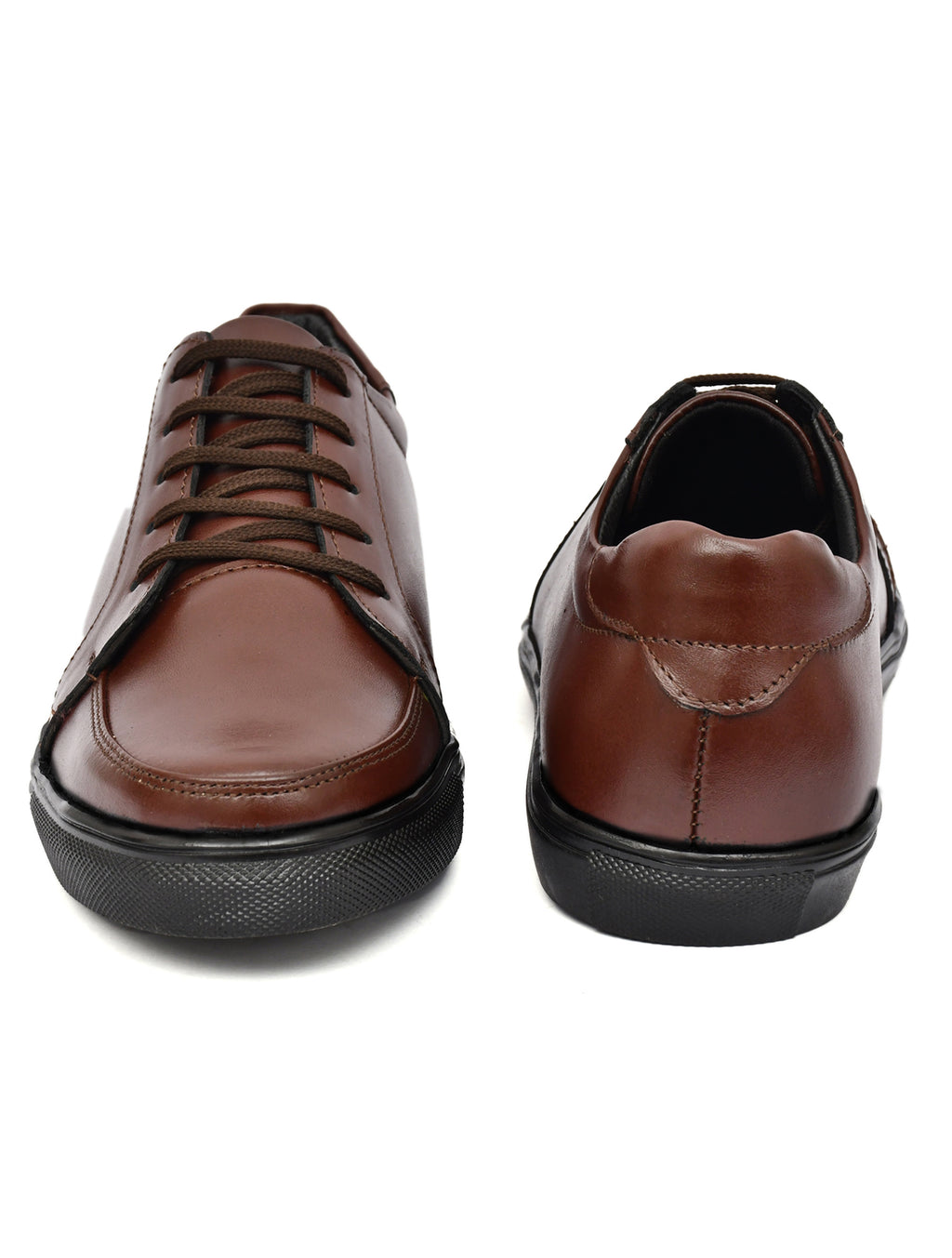 Men Brown Leather Sneakers