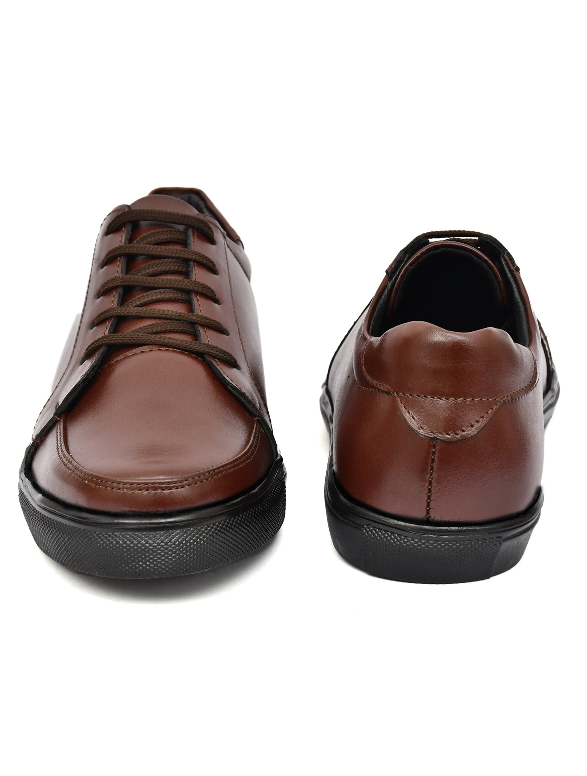 Men Brown Leather Sneakers