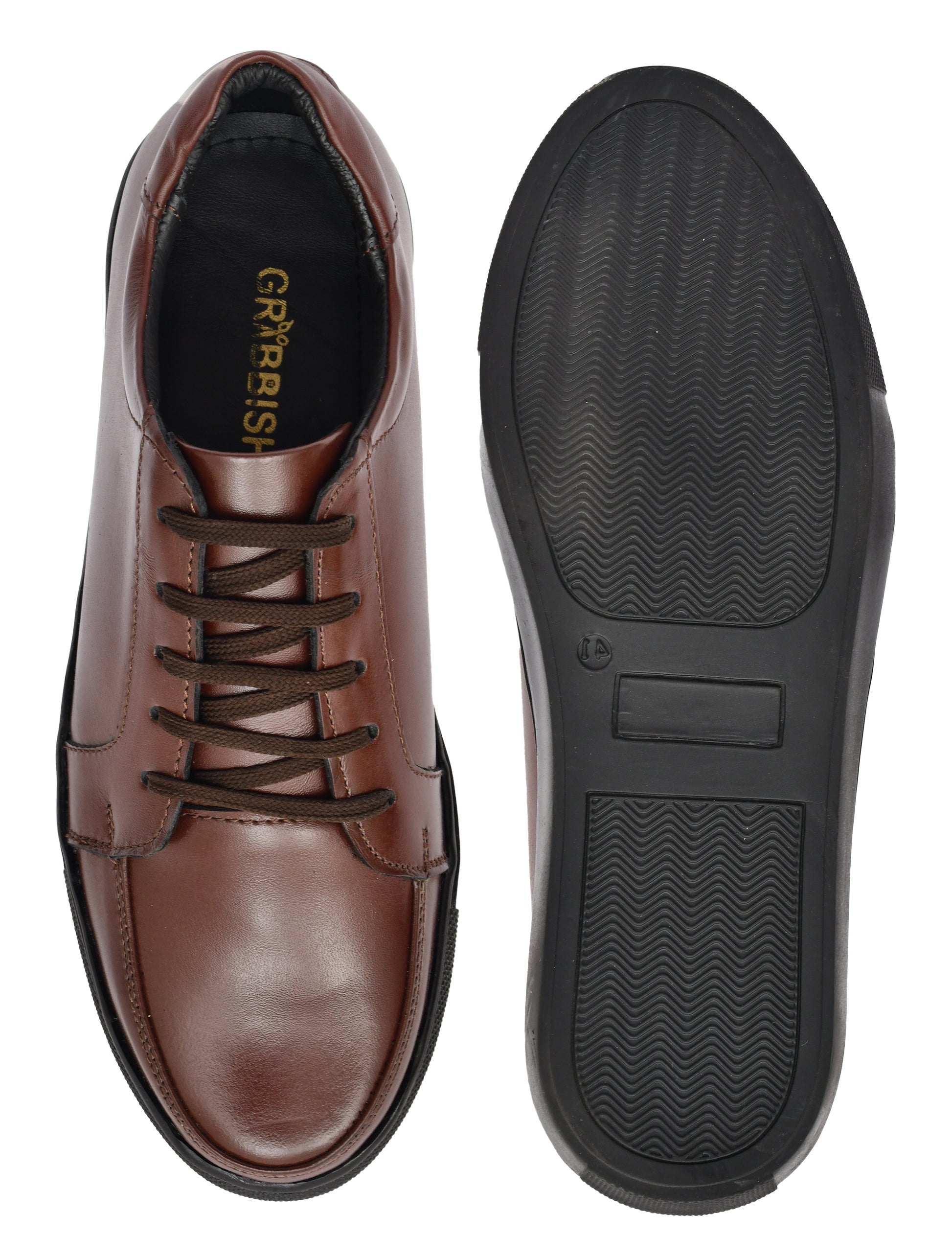 Men Brown Leather Sneakers