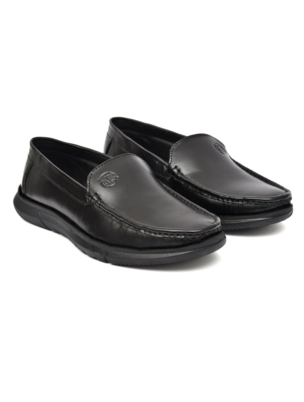 Men Black Leather Loafers Eva Sole