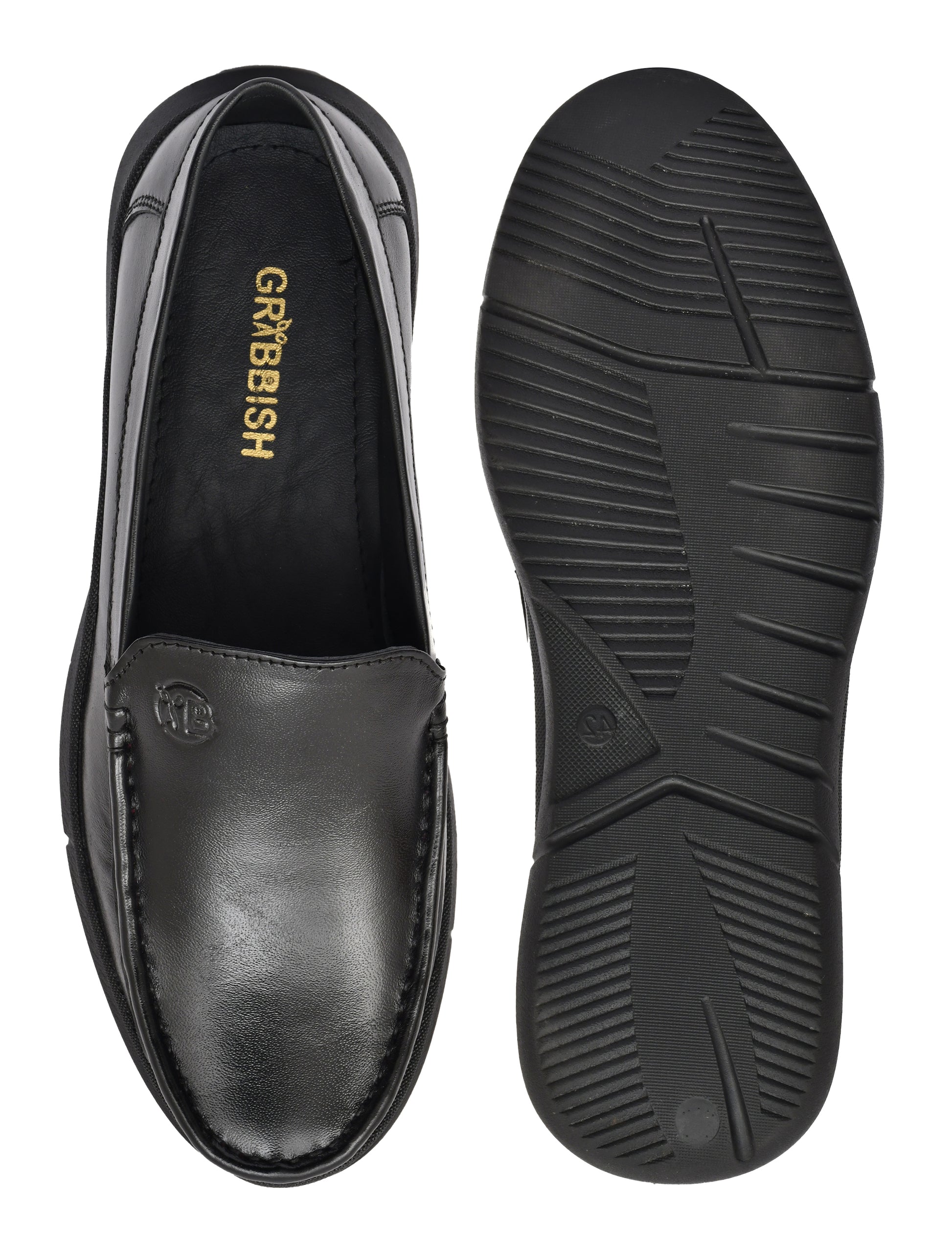 Men Black Leather Loafers Eva Sole