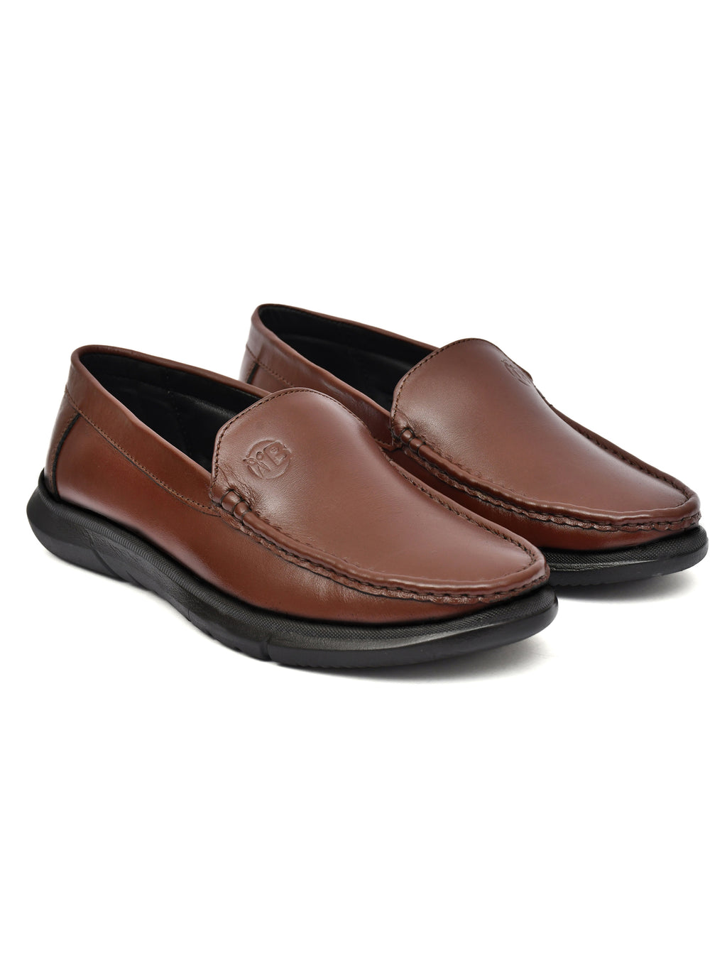 Men Brown Leather Loafers Eva Sole