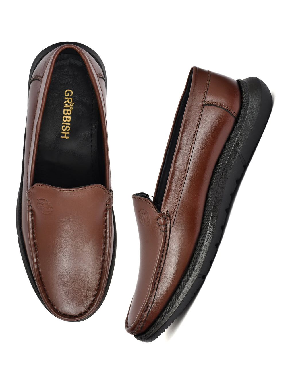Men Brown Leather Loafers Eva Sole