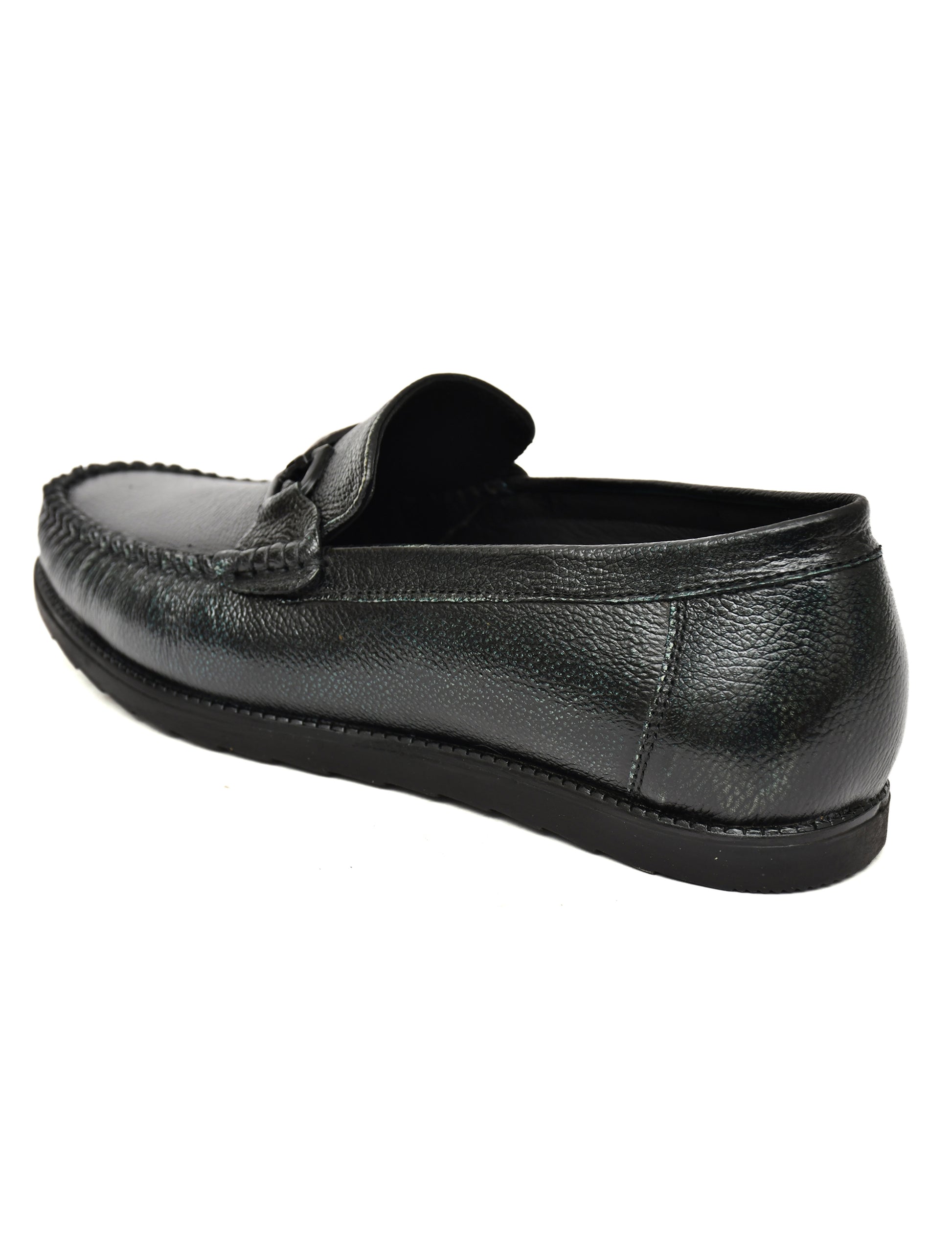 Men Dark Blue Leather Loafers