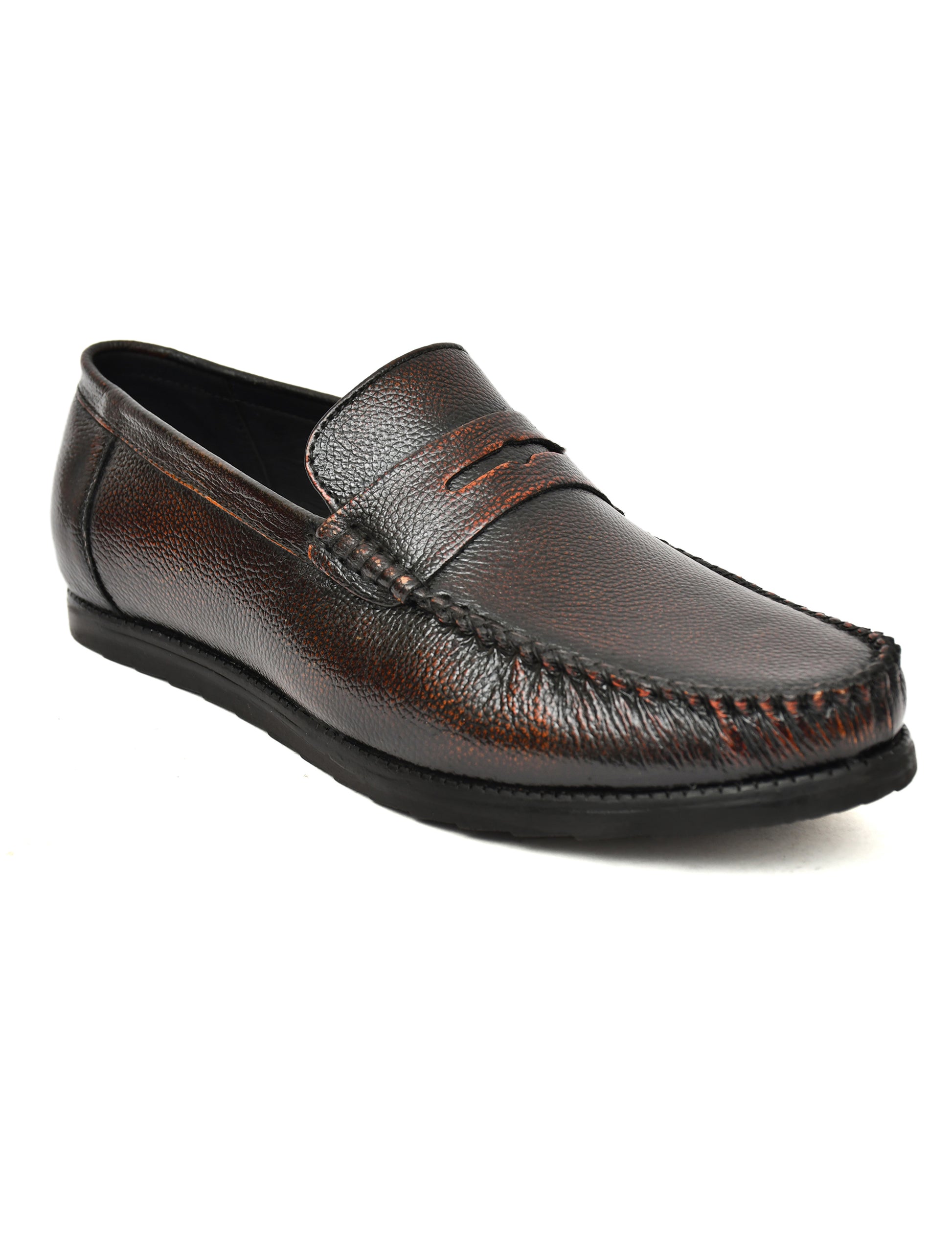 Men Textured Leather Loafers Rodeo