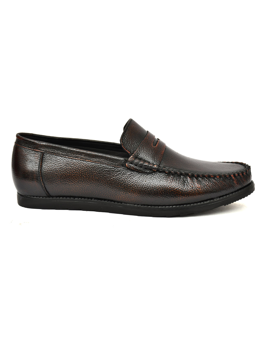 Men Textured Leather Loafers Rodeo