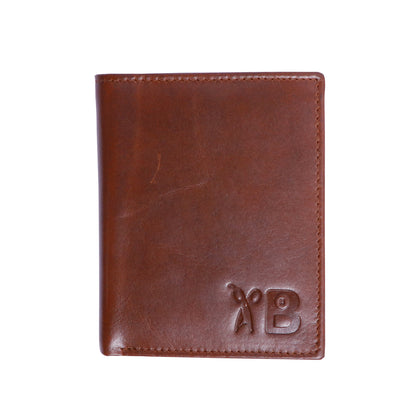 3 Fold Leather Wallet for Men | Vertical Design | Dark Brown