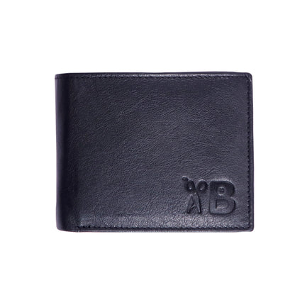 Black Leather Wallet for Men | Multiple Card Slots | ZIP Secured Secret Compartment