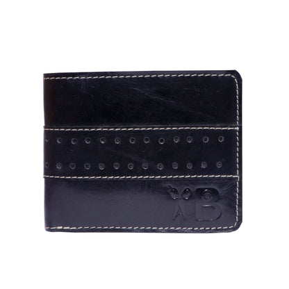 Grabbish Designer Black Leather Wallet | Simple & Sleek | 4 Card Slots | 2 Secret Compartments | With Coin Pocket