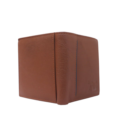 Brown Leather Wallet for Men | Vertical Design | Open Back Pocket for Easy Access | Exclusive Design