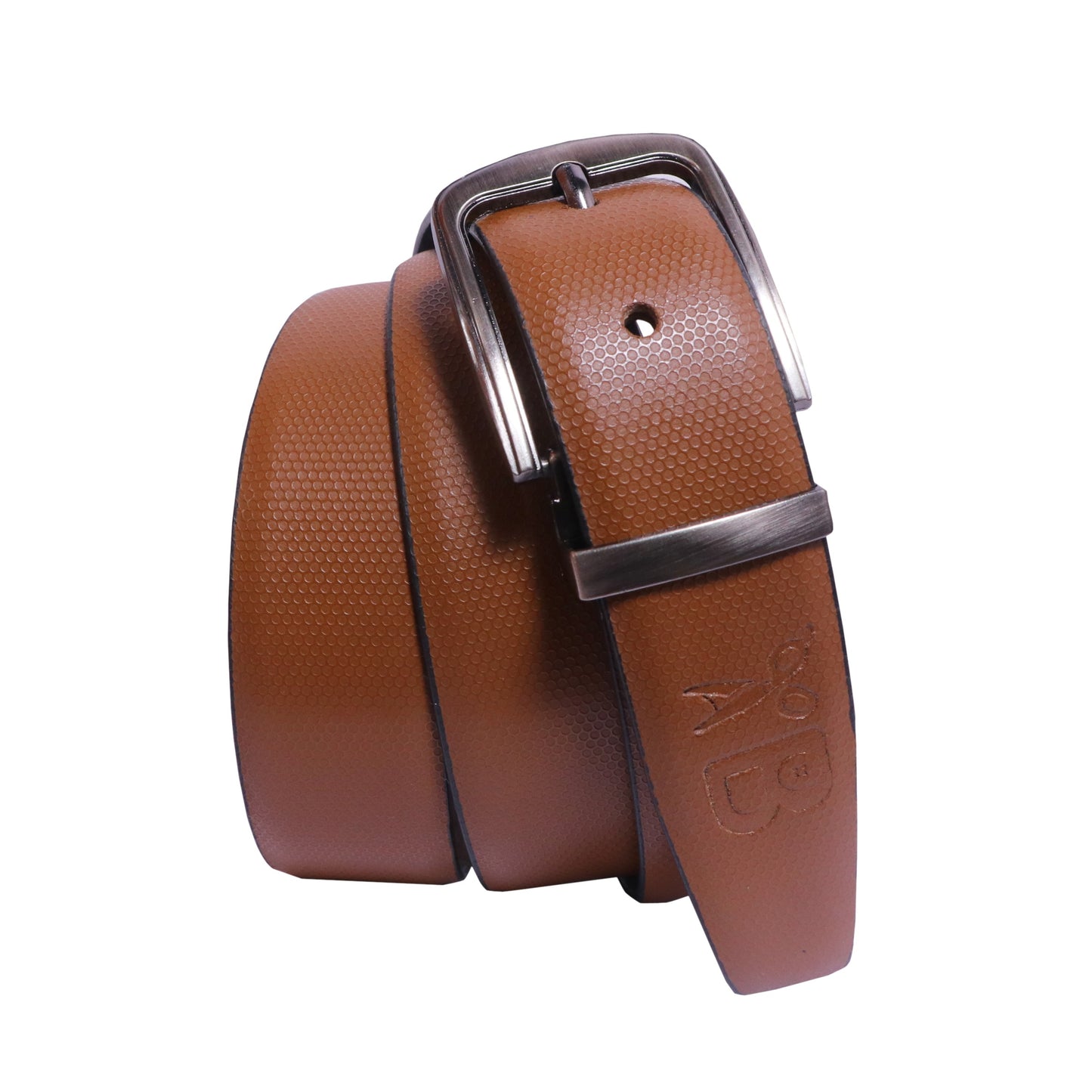 Men's Leather Belt | Tan Colour | Textured Design | Premium Buckle