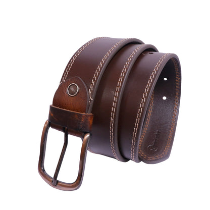 Pure Leather Belt for Men | Dark Brown Colour | Trendy Design | Stylish Buckle