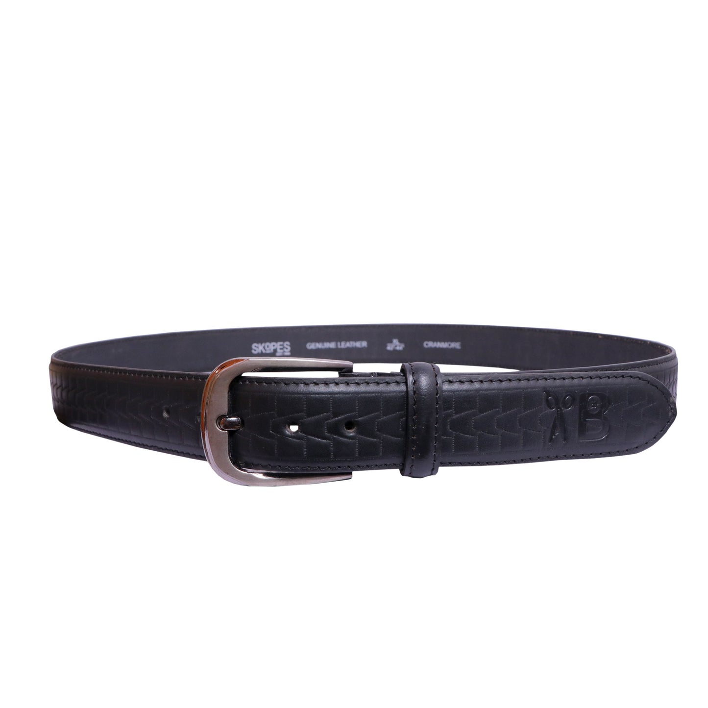 Designer Leather Belt for Men in Black Colour