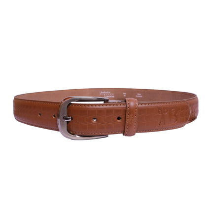 Designer Leather Belt for Men in Brown Colour