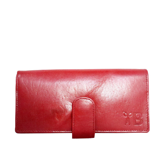 Stylish Leather Wallet for Women | Hot Red Colour | Ample Space for Cards, Cash, Mobile