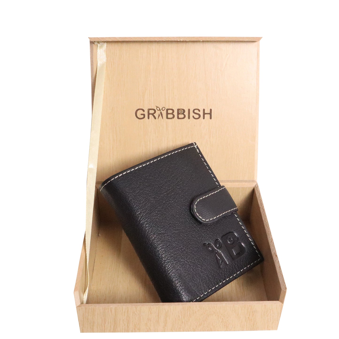 Grabbish Leather Wallet for Men | RFID Protected | Special Card Pop-up Feature | Classic Black Colour