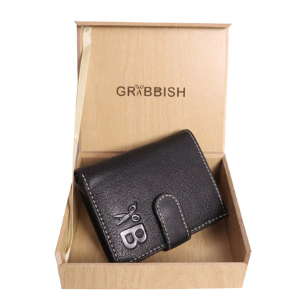 Grabbish Leather Wallet for Men | RFID Protected | Special Card Pop-up Feature | Classic Black Colour