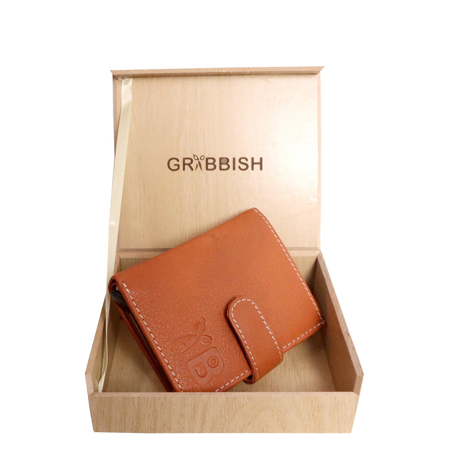 Grabbish Leather Wallet for Men | RFID Protected | Special Card Pop-up Feature | Tan Colour