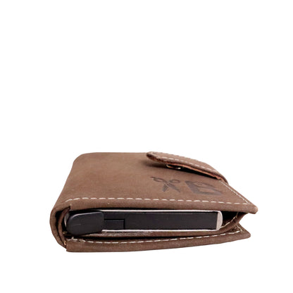 Grabbish Leather Wallet for Men | RFID Protected | Special Card Pop-up Feature | Wood Colour