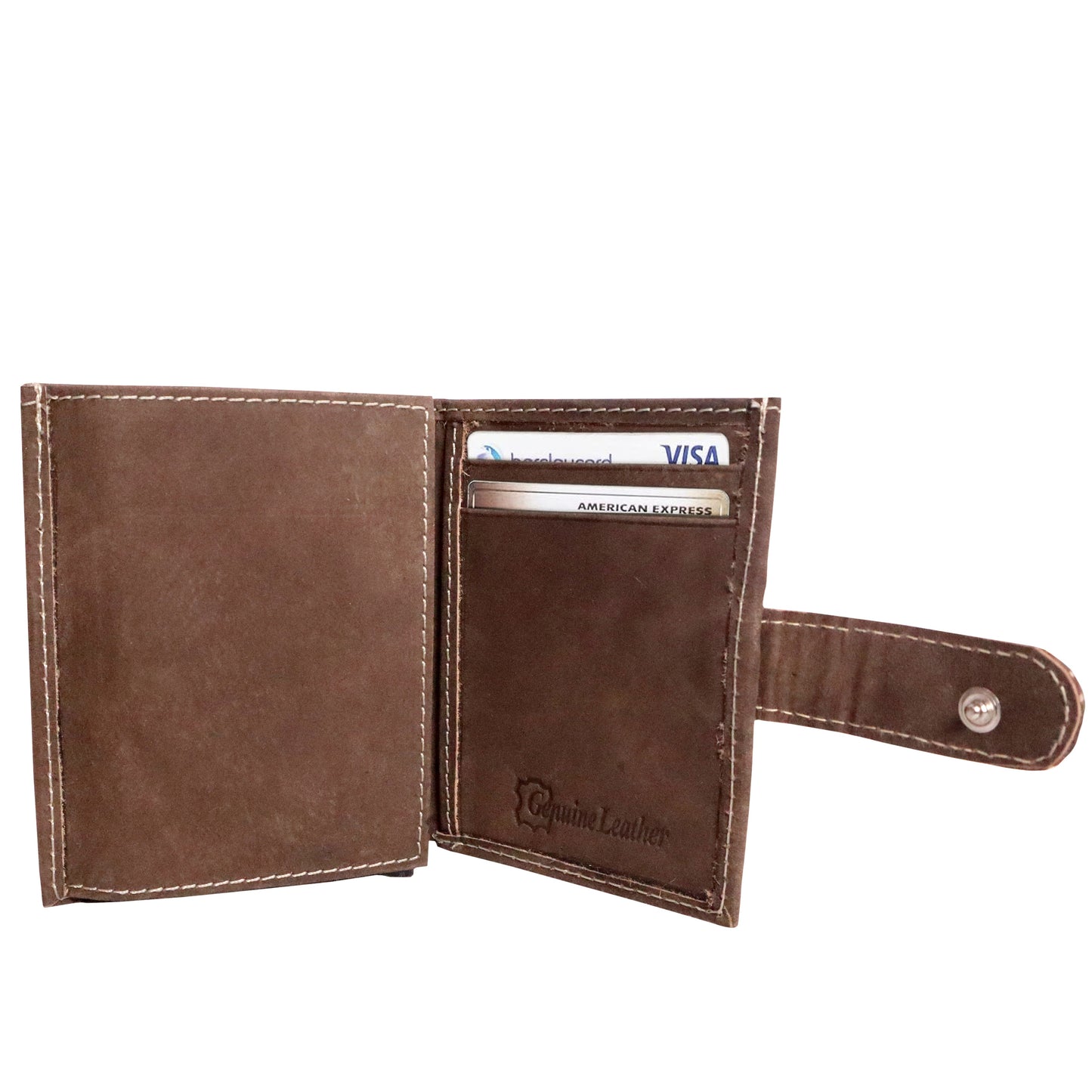 Grabbish Leather Wallet for Men | RFID Protected | Special Card Pop-up Feature | Wood Colour