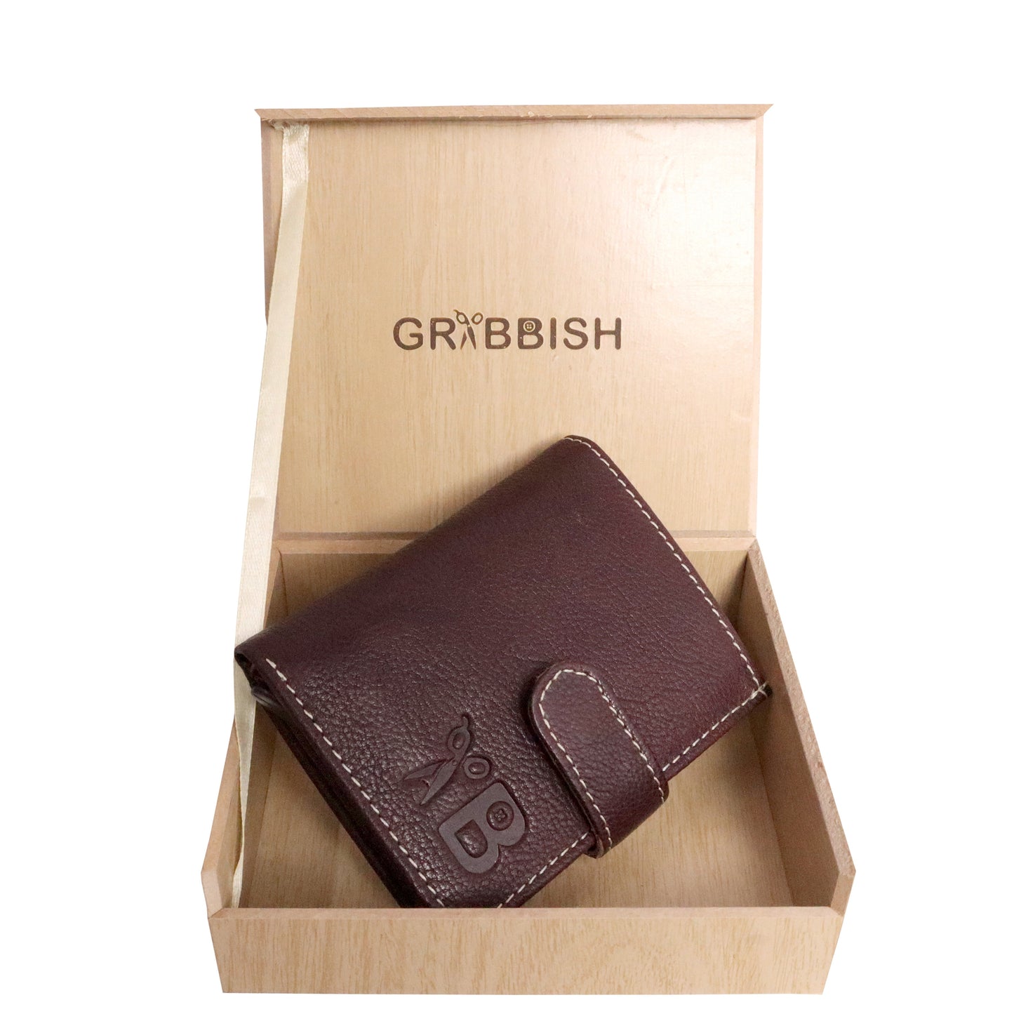 Grabbish Leather Wallet for Men | RFID Protected | Special Card Pop-up Feature | Brown Colour