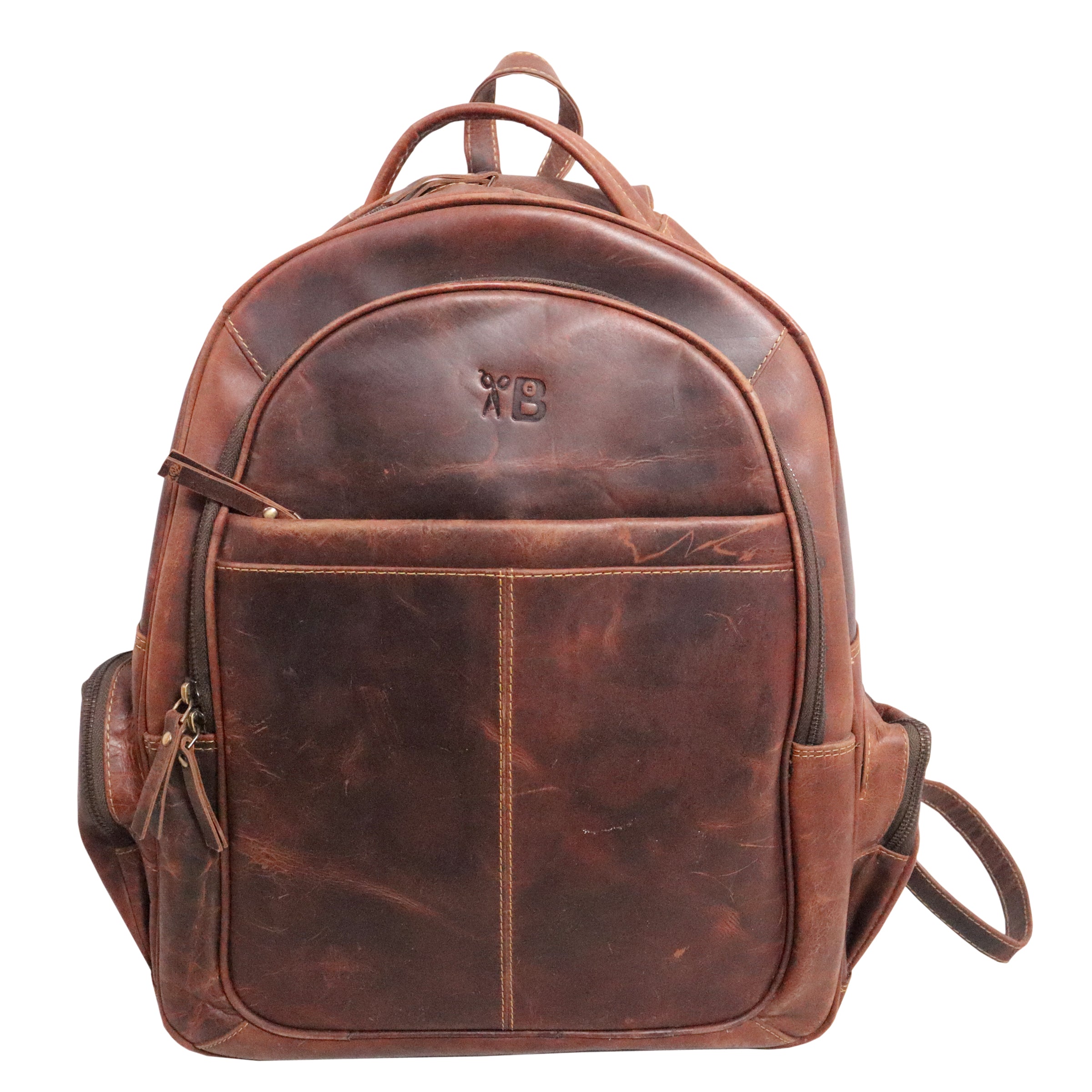 Durable leather outlet backpack