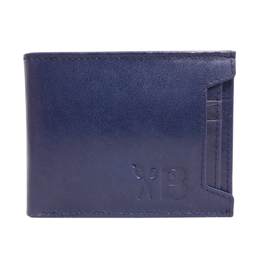 "Versatile Elegance: Men's Leather Wallet with Detachable Card Holder - A Stylish and Functional Essential" [Blue Colour]