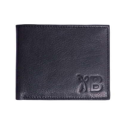 Grabbish Men's Genuine Leather Wallet | 8 Card Slots | Simple & Sleek | Classic Black